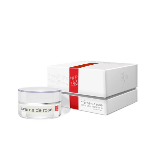 Återfuktande dagkräm för ansiktet med SPF 30 och ekologisk rosenolja