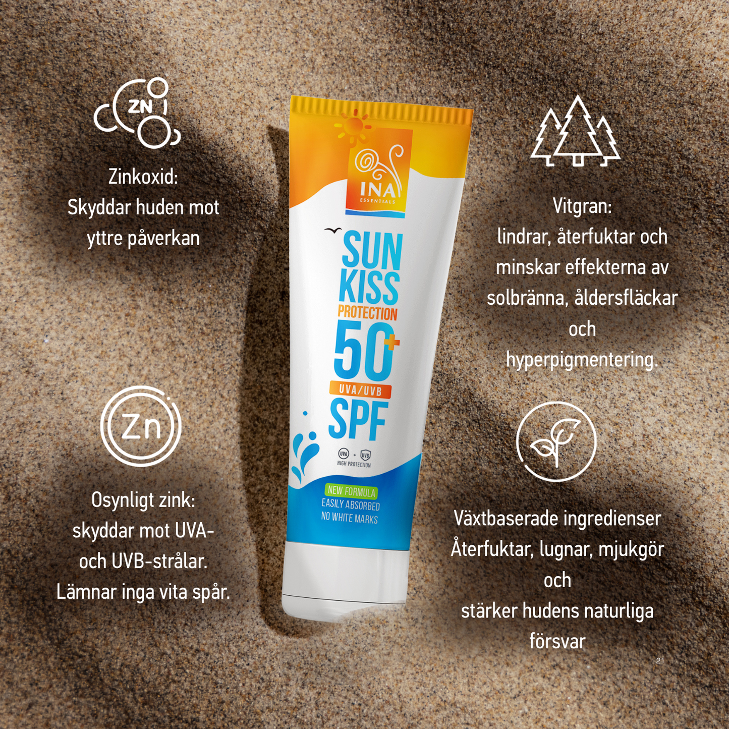 Familjepaket för solskydd - 2+1 Naturlig solkräm för ansikte och kropp SPF 50+ med ekologisk vit gran