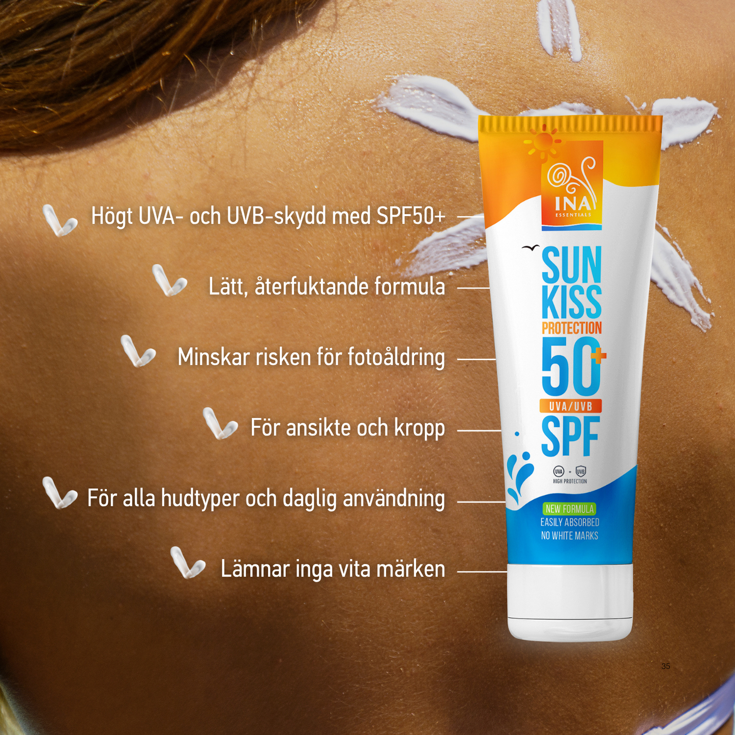 Familjepaket för solskydd - 2+1 Naturlig solkräm för ansikte och kropp SPF 50+ med ekologisk vit gran