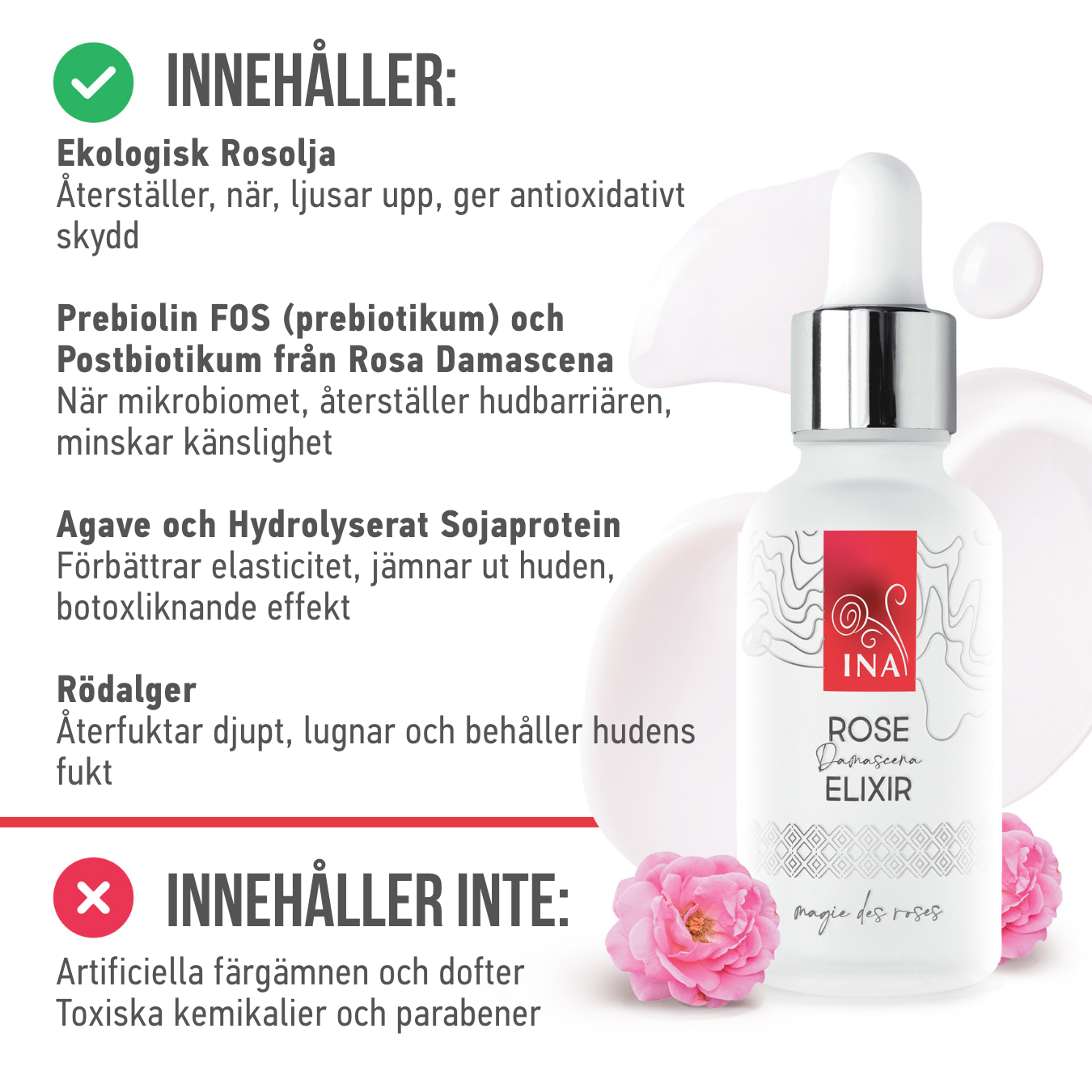 Intensivt anti-aging ansiktsserum med ekologisk rosenolja – Rose Elixir