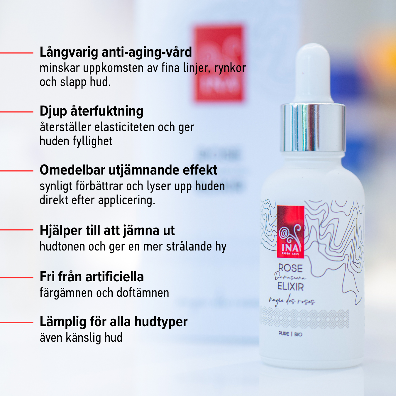 Intensivt anti-aging ansiktsserum med ekologisk rosenolja – Rose Elixir