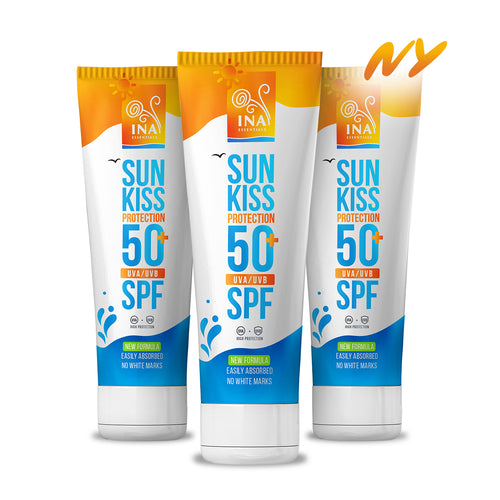 Familjepaket för solskydd - 2+1 Naturlig solkräm för ansikte och kropp SPF 50+ med ekologisk vit gran