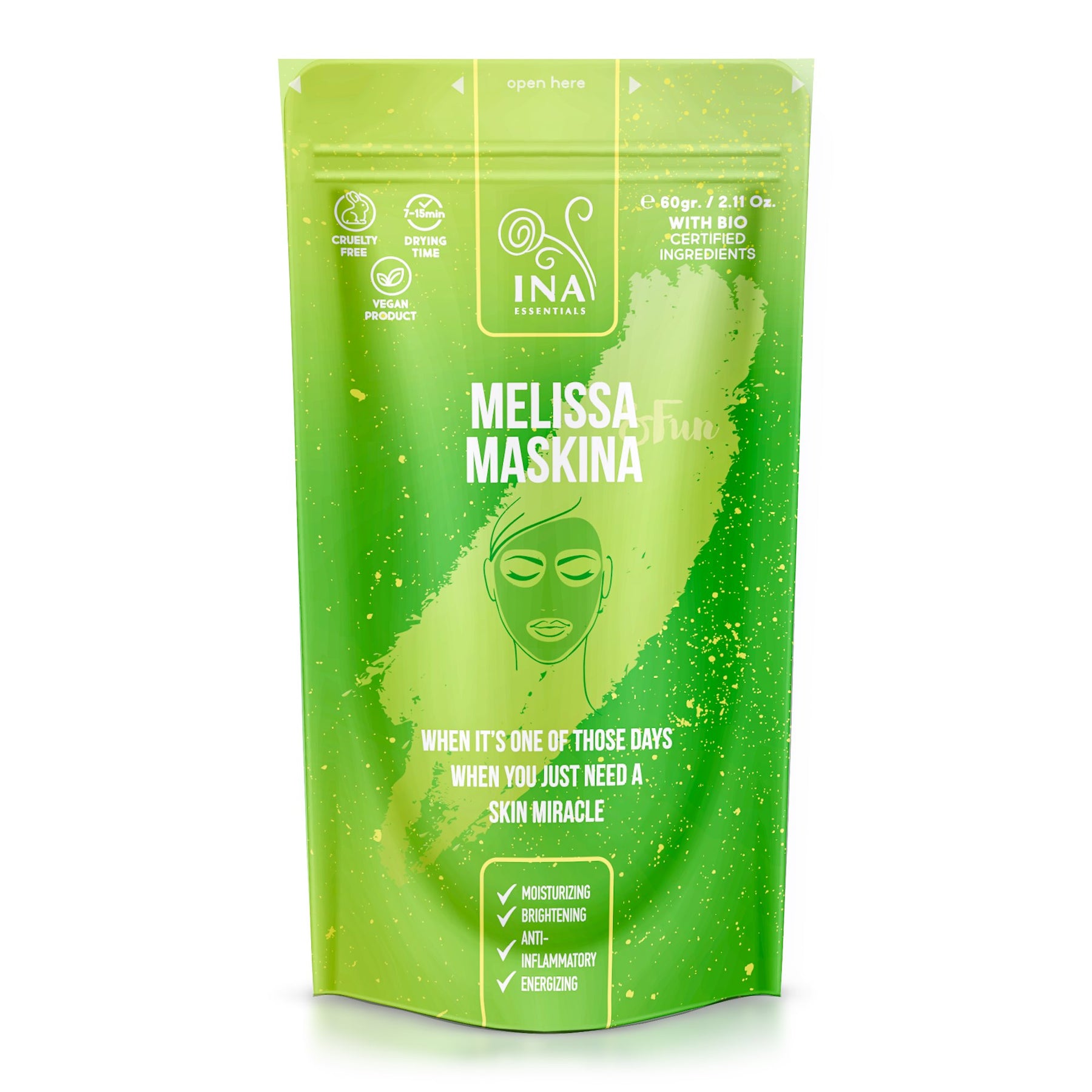 Citronmeliss Maskina - för MATT och TORR hud (60g) InaEssentials.UK