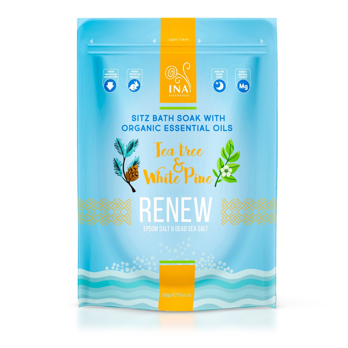 Renew – Sitz badsalt med Teträd och Weymouthtall för trötta ben och svamp InaEssentials.SE