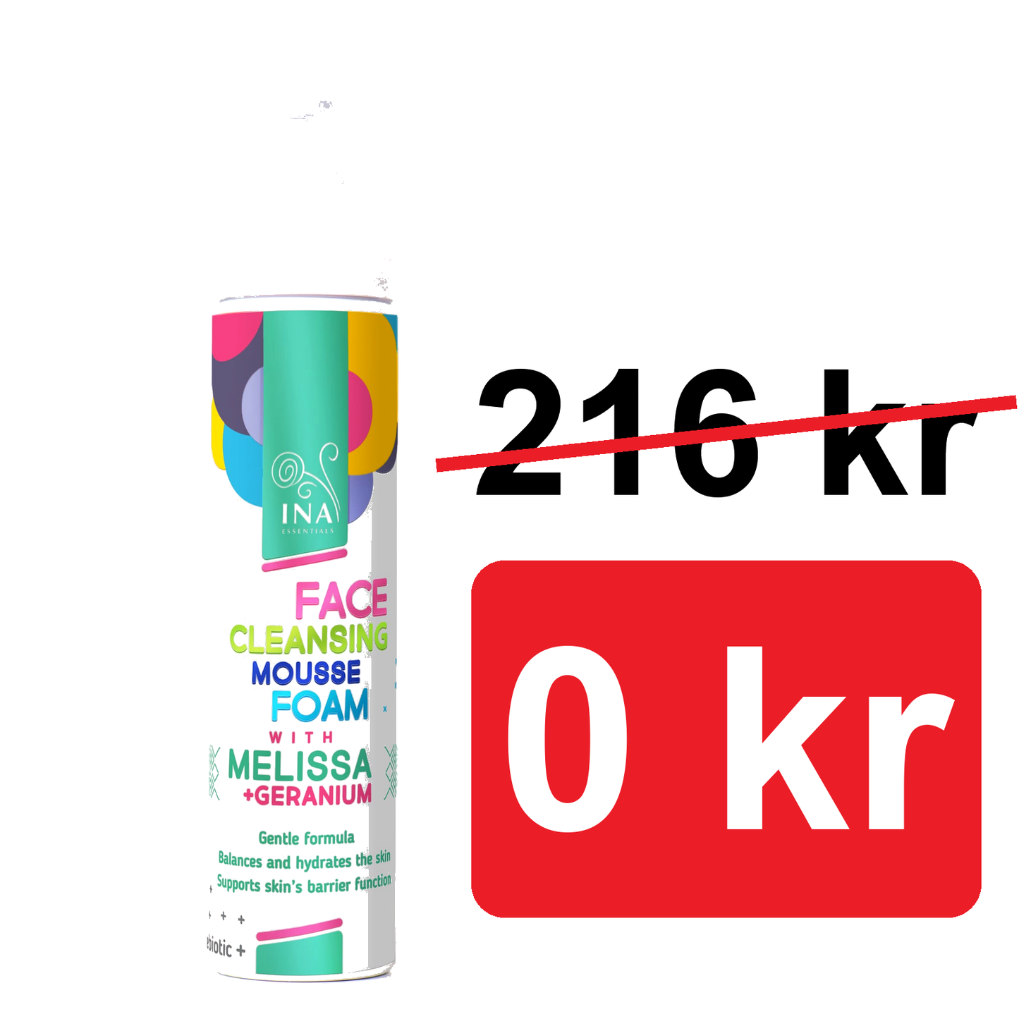 + Present Naturligt Rengöringsskum för Ansiktet med Citronmeliss och Geranium