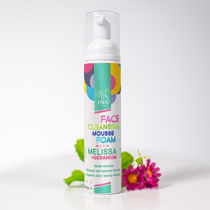 Naturligt Rengöringsskum för Ansiktet med Citronmeliss och Geranium
