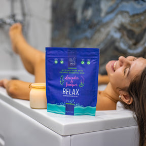 Relax - Badsalt med Lavendel och Enbär för Avslappning och Stressminskning